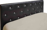 Velen Contemporary Upholstered Platform Bed - Button Tufted Leatherette Headboard with Diamond-Like Accents – Black & White, view 11