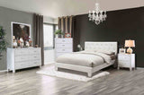 Velen Contemporary Upholstered Platform Bed - Button Tufted Leatherette Headboard with Diamond-Like Accents – Black & White, view 8