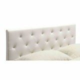 Velen Contemporary Upholstered Platform Bed - Button Tufted Leatherette Headboard with Diamond-Like Accents – Black & White, view 3