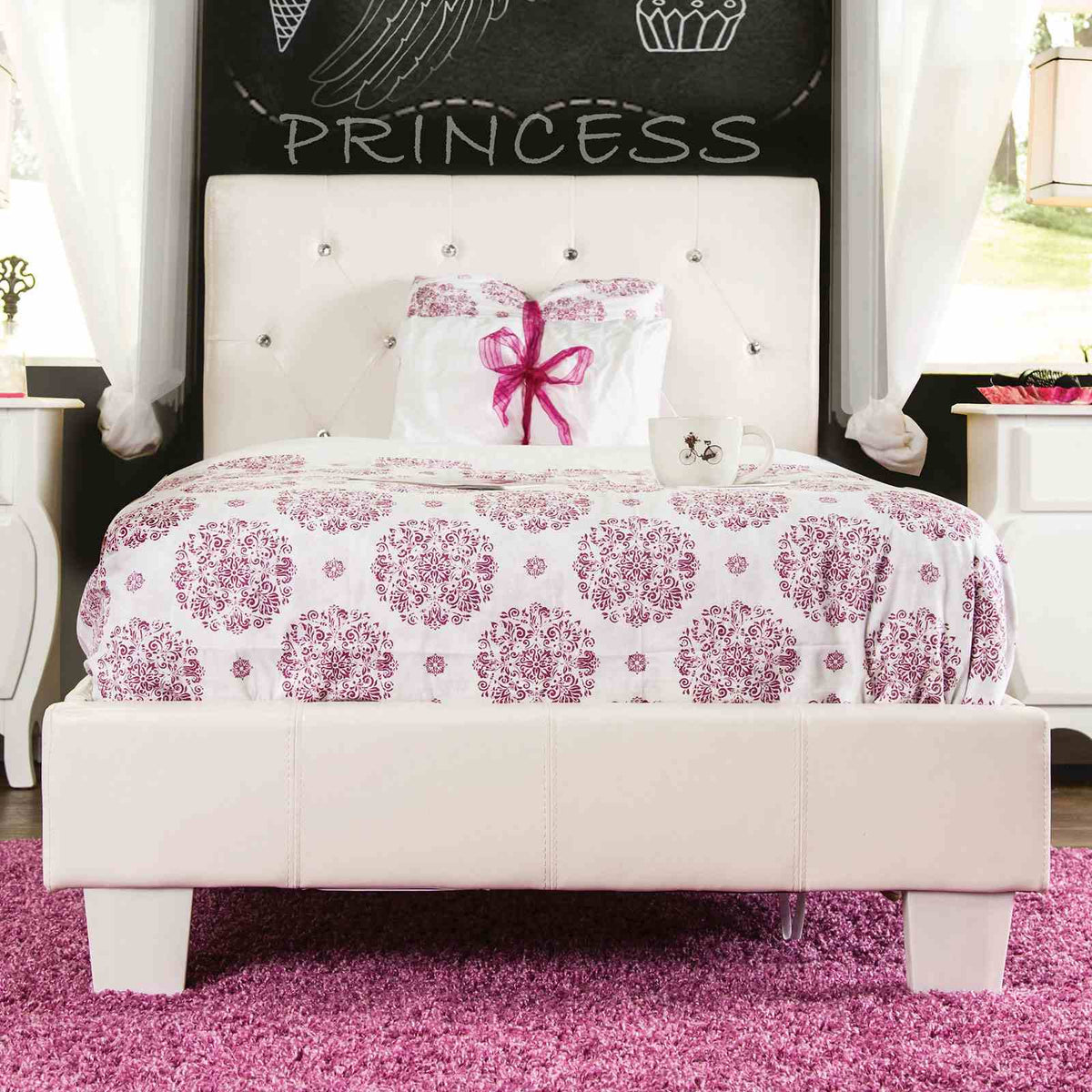 Velen Contemporary Upholstered Platform Bed - Twin