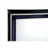 Bellanova Glam LED Upholstered Bed & Bedroom Collection - Crocodile Texture Mirror Inserts in Black or Silver – Black & Silver, view 13