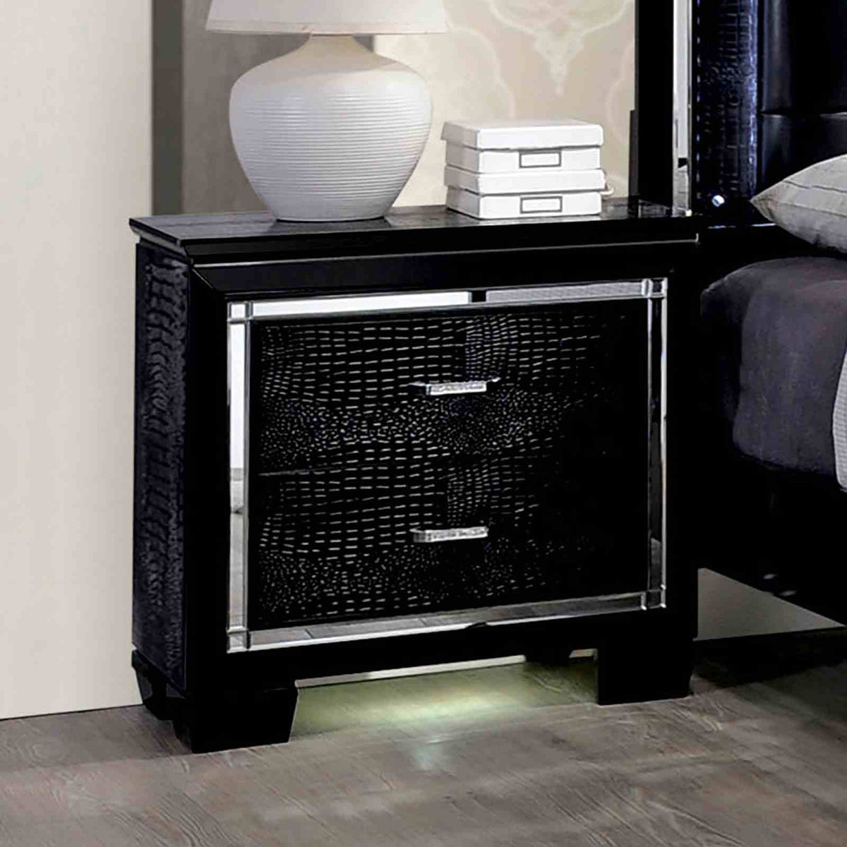 Bellanova Glam LED Upholstered Bed & Bedroom Collection - Nightstand