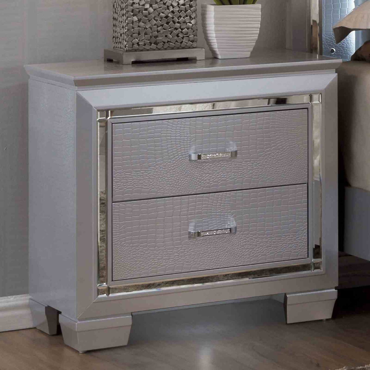 Bellanova Glam LED Upholstered Bed & Bedroom Collection - Nightstand