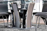 Glenview Contemporary 72" Glass Top Dining Table - High Gloss Gray Base with Chrome Trim – Gray & Silver, view 2