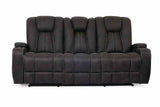 Amirah Reclining Sofa, Glider Loveseat & Recliner - Channel-Back Dark Gray with USB, Cup Holders & Storage – Gray, view 6