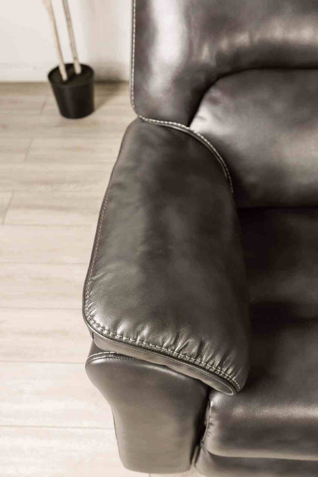 Josias Transitional Reclining Sofa, Loveseat & Glider Recliner - Pillow Top Arms in Leatherette or Fabric – Gray, view 11