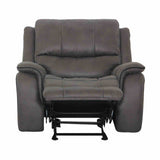Henricus Transitional Manual Reclining Sofa, Loveseat & Glider Recliner - Pillow Top Arms with Contrast Welt – Brown & Gray, view 14