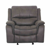 Henricus Transitional Manual Reclining Sofa, Loveseat & Glider Recliner - Pillow Top Arms with Contrast Welt – Brown & Gray, view 16
