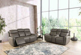 Artemia Transitional Power Reclining Sofa, Loveseat, Recliner & Set - Zero Gravity Wall-Hugger in Gray Leatherette – Gray, view 2