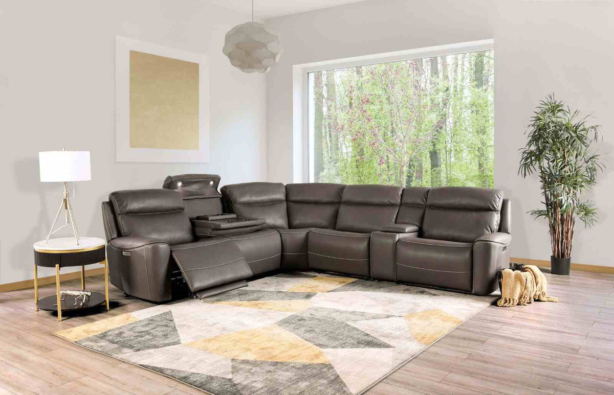 Edmondus Power Reclining Sectional - Dark Gray