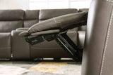 Edmondus Power Reclining Sectional - Zero Gravity, Wall Hugger & Wireless Charging in Breathable Leatherette – Beige & Gray, view 13
