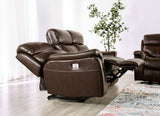 Antenor Transitional Power Reclining Sofa, Console Loveseat & Recliner - Top Grain Leather Match in Brown – Brown, view 8