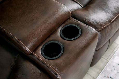 Antenor Transitional Power Reclining Sofa, Console Loveseat & Recliner - Top Grain Leather Match in Brown – Brown, view 7