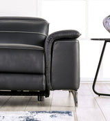 Ascona Power Reclining Sofa, Loveseat & Recliner - Wall-Hugger with Power Headrests in Breathable Leatherette – Black & Beige, view 12