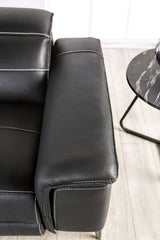 Ascona Power Reclining Sofa, Loveseat & Recliner - Wall-Hugger with Power Headrests in Breathable Leatherette – Black & Beige, view 13