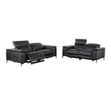 Ascona Power Reclining Sofa, Loveseat & Recliner - Wall-Hugger with Power Headrests in Breathable Leatherette – Black & Beige, view 16