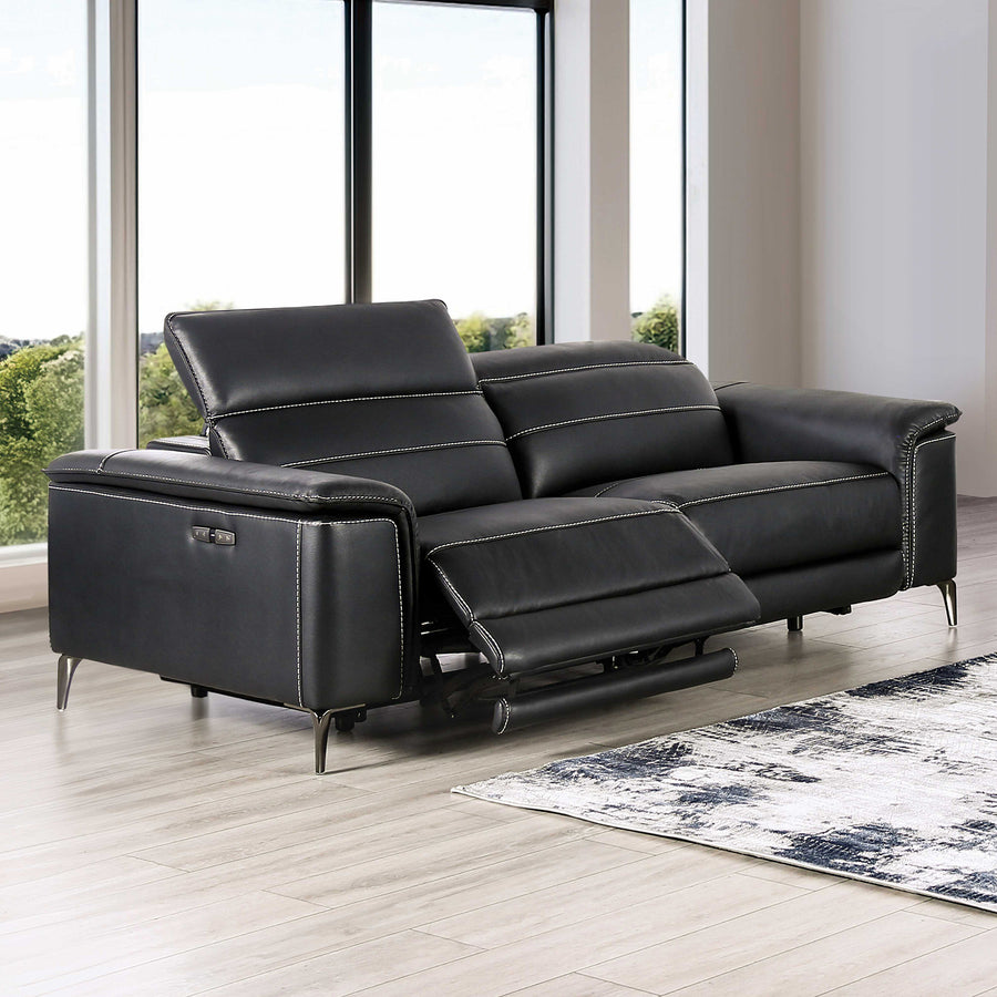 Ascona Power Reclining Sofa, Loveseat & Recliner - Wall-Hugger with Power Headrests in Breathable Leatherette