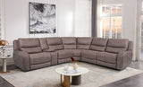Demetrius Power Reclining Sectional, Sofa & Loveseat - Oversized Seats with Storage Console & USB – Brown & Gray, view 6