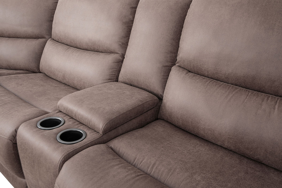 Demetrius Power Reclining Sectional, Sofa & Loveseat - Oversized Seats with Storage Console & USB – Brown & Gray, view 8