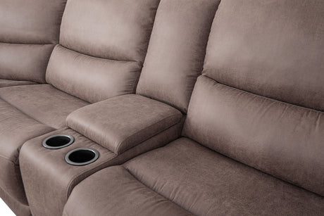 Demetrius Power Reclining Sectional, Sofa & Loveseat - Oversized Seats with Storage Console & USB – Brown & Gray, view 8