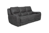 Demetrius Power Reclining Sectional, Sofa & Loveseat - Oversized Seats with Storage Console & USB – Brown & Gray, view 14