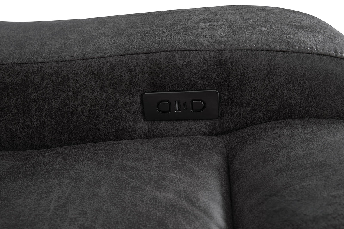 Demetrius Power Reclining Sectional, Sofa & Loveseat - Oversized Seats with Storage Console & USB – Brown & Gray, view 13