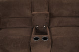 Damasus Contemporary Power Reclining Sectional with USB Charging & Console - Java – Brown, view 2
