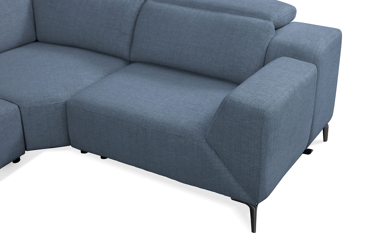 Melancton Power Reclining Sectional with Swivel Arm & Power Headrests - Oversized Seats – Blue & Gray, view 7