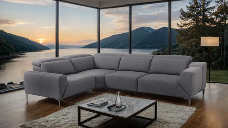 Melancton Power Reclining Sectional with Swivel Arm & Power Headrests - Dark Gray