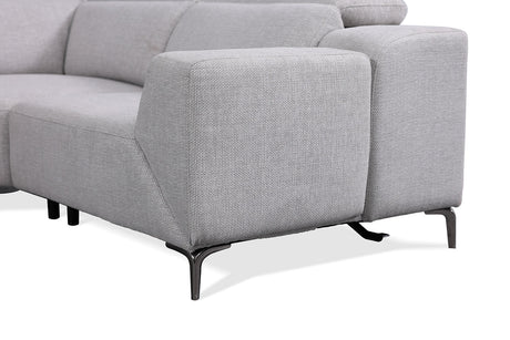 Melancton Power Reclining Sectional with Swivel Arm & Power Headrests - Oversized Seats – Blue & Gray, view 17