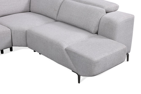 Melancton Power Reclining Sectional with Swivel Arm & Power Headrests - Oversized Seats – Blue & Gray, view 11
