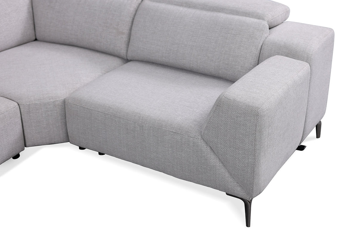 Melancton Power Reclining Sectional with Swivel Arm & Power Headrests - Oversized Seats – Blue & Gray, view 12