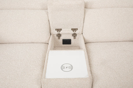 Thaddea Dual Power Reclining Sofa, Loveseat, Recliner & Sectional - Oversized Seats in White – White, view 5