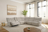 Clemens Power Reclining Sectional with Wireless Charging Console - Biscuit-Tufted Chenille – Beige & Gray, view 5