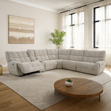 Clemens Power Reclining Sectional with Wireless Charging Console - Beige