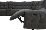 Clemens Power Reclining Sectional with Wireless Charging Console - Biscuit-Tufted Chenille – Beige & Gray, view 11