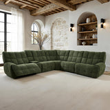 Clemens Power Reclining Sectional with Wireless Charging Console - Jade Green