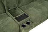 Clemens Power Reclining Sectional with Wireless Charging Console - Biscuit-Tufted Chenille – Beige & Gray, view 17
