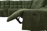 Clemens Power Reclining Sectional with Wireless Charging Console - Biscuit-Tufted Chenille – Beige & Gray, view 15
