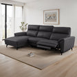 Themis Power Reclining Sectional with Chaise - Black