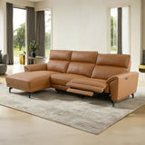 Themis Power Reclining Sectional with Chaise - Brown Clay