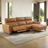 Themis Power Reclining Sectional with Chaise - Brown Clay