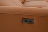 Themis Power Reclining Sectional with Chaise - Top Grain Leather with USB Ports, Contemporary – Black & Brown, view 14