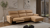Themis Power Reclining Sectional with Chaise - Top Grain Leather with USB Ports, Contemporary – Black & Brown, view 18