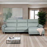 Themis Power Reclining Sectional with Chaise - Pale Blue