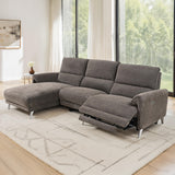 Brande Contemporary Power Reclining Sectional with Chaise & USB Ports - Left Chaise