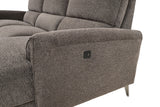 Brande Contemporary Power Reclining Sectional with Chaise & USB Ports - Chenille in Brown, Gray or Light Gray – Brown & Gray, view 9