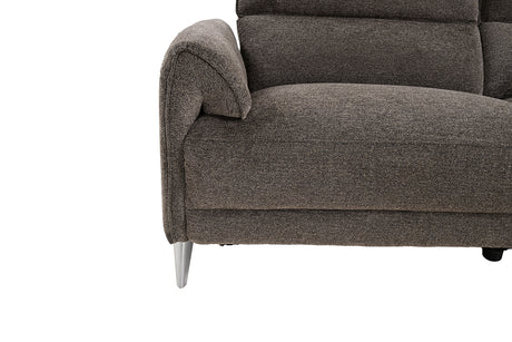 Brande Contemporary Power Reclining Sectional with Chaise & USB Ports - Chenille in Brown, Gray or Light Gray – Brown & Gray, view 12