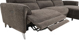 Brande Contemporary Power Reclining Sectional with Chaise & USB Ports - Chenille in Brown, Gray or Light Gray – Brown & Gray, view 11