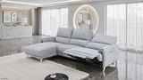 Brande Contemporary Power Reclining Sectional with Chaise & USB Ports - Chenille in Brown, Gray or Light Gray – Brown & Gray, view 13
